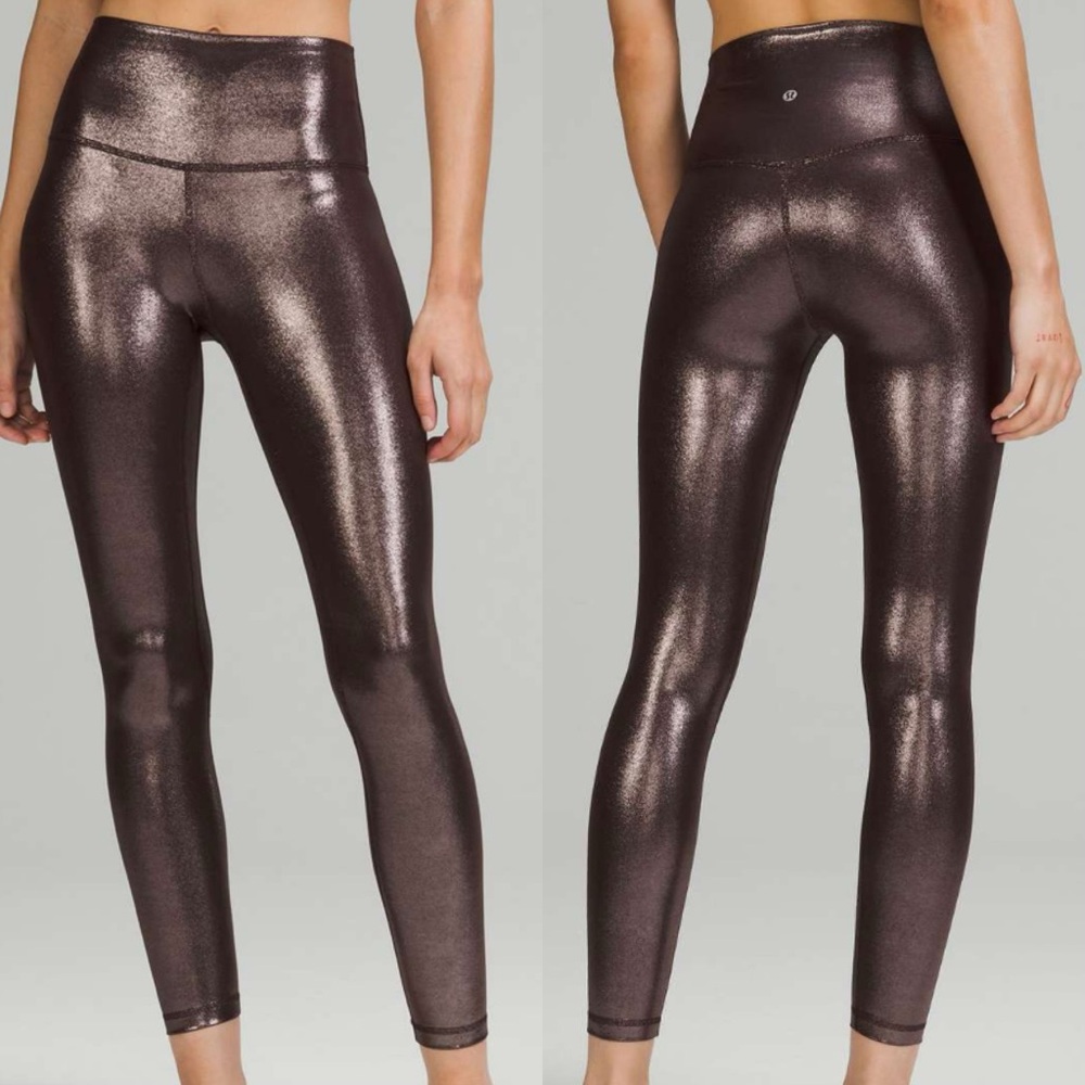 Lululemon Align High Rise Pant 25” Leggings Shine Radiate Foil French Press 14